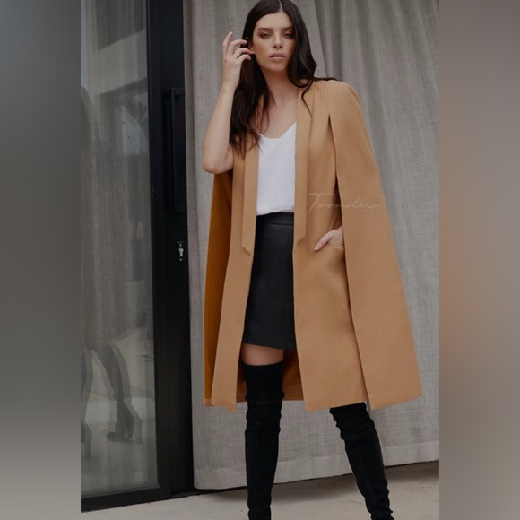 Missguided Tan Cape Jacket - Picture 1 of 5